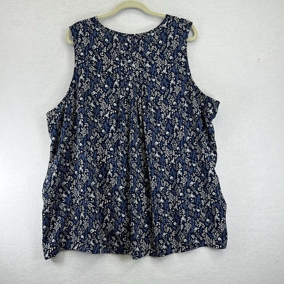 Studio B by Bobeau Women’s Blouse Top Plus Size 3X Blue Sleeveless Polyester - Picture 5 of 9